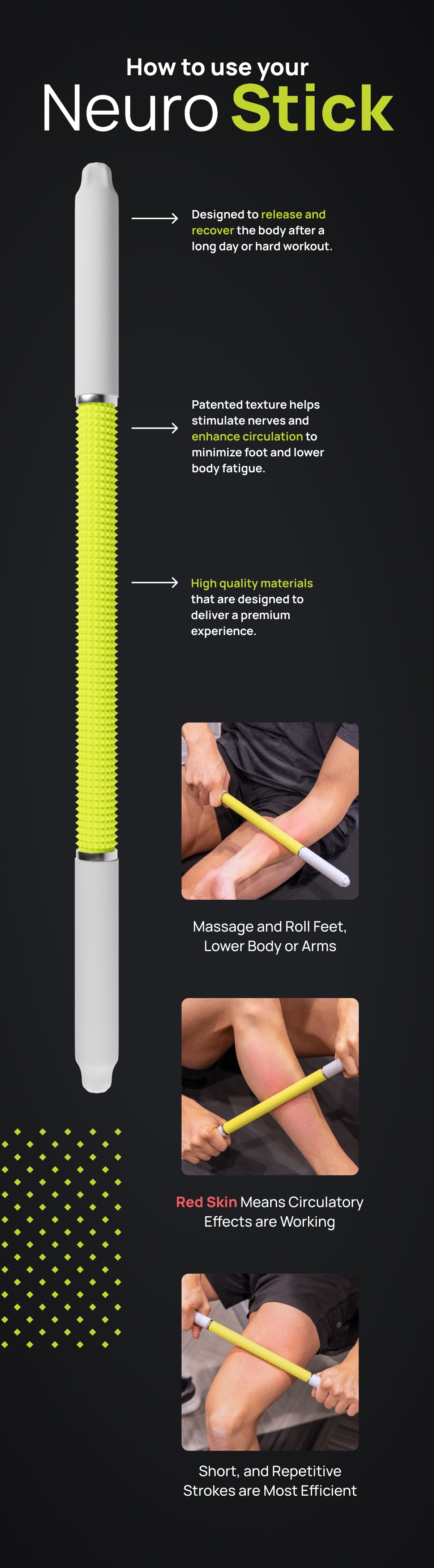 NABOSO Neuro Stick イエロー/ホワイト Green Neuro Ball and Neuro Stick Bundle – Naboso Technology